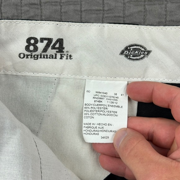 Dickies 874 Pants Men 34x29 (32x28) Black Relaxed Fit Workwear Skater Chino Y2K - Picture 6 of 9